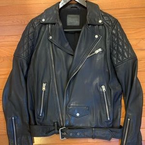 Men’s AllSaints leather rock biker jacket